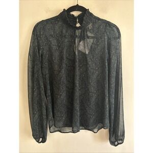 Roan + Ryan Evereve Blouse Green Flowy Small